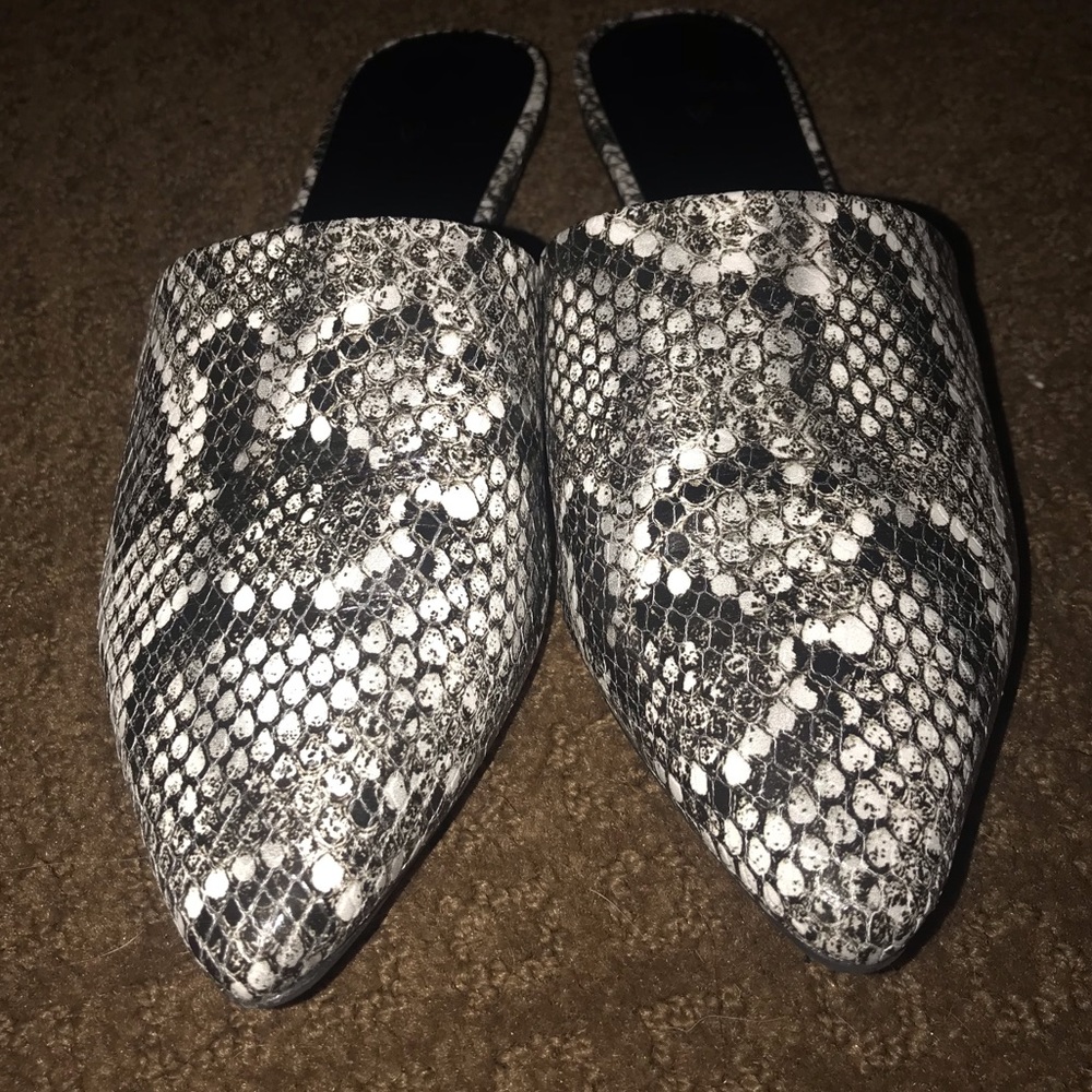 Snakeskin Mules!